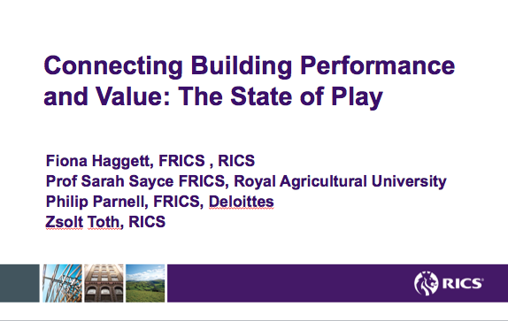 Connecting Building Performance and Value: The State of Play